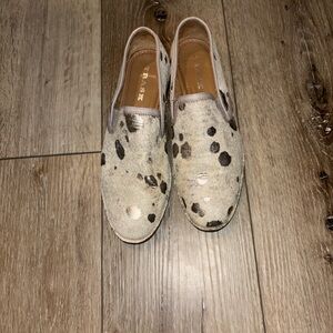 Trask 'Ali' metallic hair calf slip-on loafers size 7.5